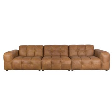 Sofa Hackman 4,5-Seater Leather Cognac