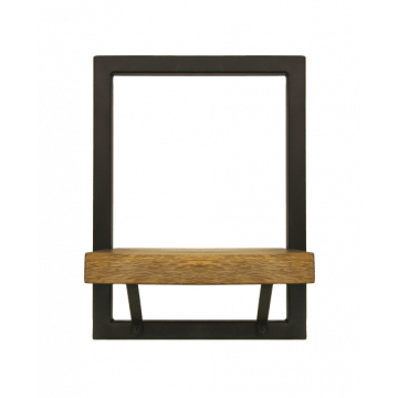 HSM Collection-Wandplank Levels -25x22x32-Naturel/Zwart-Mango/Metaal