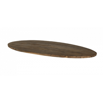 HSM Collection-Ovaal Tafelblad -180x100x4-Bruin-Teak