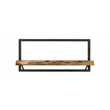 HSM Collection-Wandplank Levels Live Edge -70x22x32-Naturel/Zwart-Acacia/Metaal