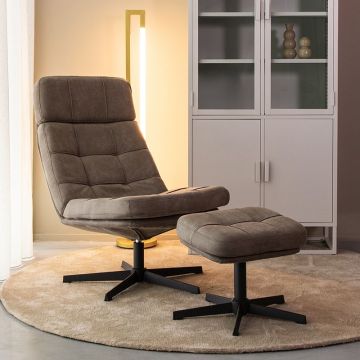 Relaxfauteuil Alvar + Ottomane 53x57x83 cm