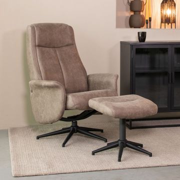 Relaxfauteuil Bergen + Ottomane 77x76x105 cm