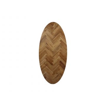 HSM Collection-Ovaal Tafelblad Fishbone-240x110x4-Naturel-Eiken