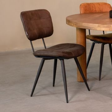 LABEL51 Eetkamerstoel Gus - Antraciet - Microfiber