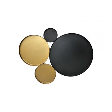 HSM Collection-Wanddecoratie -61x47x2-Zwart/Goud-Metaal