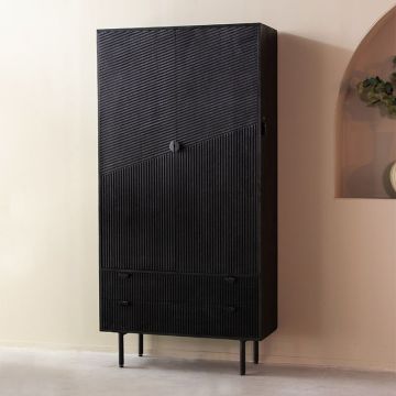 LABEL51 Bergkast Cotia - Zwart - Mangohout