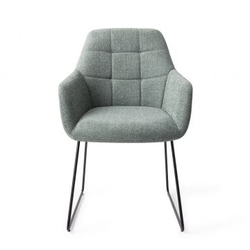 Jesper Home Noto Real Teal Eetkamerstoel - Slide Black