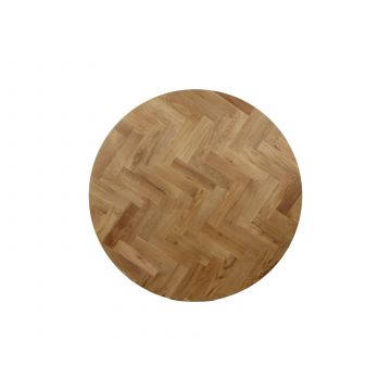 HSM Collection-Rond Tafelblad Fishbone-ø140x4-Naturel-Eiken
