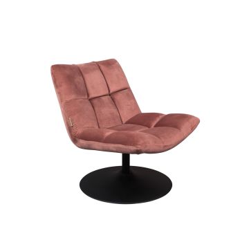 Lounge Chair Bar Velvet Old Pink