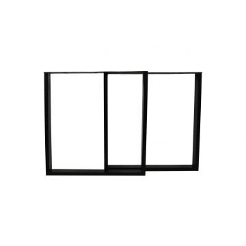 HSM Collection-Tafelpoot Model U S/2-70x10x72 (75x25mm)-Zwart-Metaal