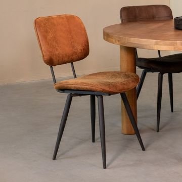 LABEL51 Eetkamerstoel Fos - Cognac - Leder