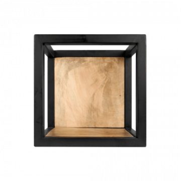 HSM Collection-Wandbox Levels -25x18x25-Naturel/Zwart-Mango/Metaal