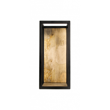 HSM Collection-Wandbox Levels -25x18x55-Naturel/Zwart-Mango/Metaal