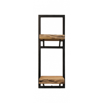 HSM Collection-Wandplank Levels Live Edge -25x22x70-Naturel/Zwart-Acacia/Metaal