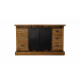 HSM Collection-Dressoir Blackburn 2 Deur 6 La-1-140x43x85-Naturel/Zwart-Teak/Metaal