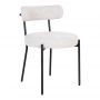 Badalona Dining Chair - Dining Chair, white bouclǸ with black legs, HN1270