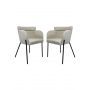 HSM Collection-Eetkamerstoel Luca S/2-57x60x81-Wit/Zwart-Stof/Metaal