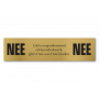 Nee/Nee stickerbordje Brons