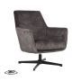 LABEL51 Fauteuil Toby - Antraciet - Velours