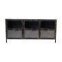 HSM Collection-Dressoir Brooklyn 3 Deur-150x40x70-Grijs-Metaal/Glas