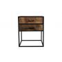 HSM Collection-Nachtkastje 2 Lade-45x40x55-Naturel/Zwart-Mango/Metaal