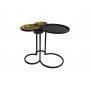 HSM Collection-Bijzettafel 4 Plateaus-61x53x50-Zwart/Goud-Metaal