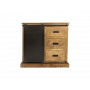 HSM Collection-Dressoir Melbourne 1 Deur 3 La-95x45x90-Naturel/Zwart-Mango/Metaal