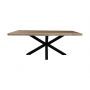 HSM Collection-Rechthoekige Eettafel-280x80-100x78-Naturel/Zwart-Munggur/Metaal
