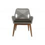 Adore Hsm Collection-Tuinstoel Coco + Kussen-60X64X87-Naturel/Grijs-Teak/Bananenblad