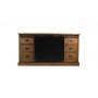 HSM Collection-Dressoir Blackburn 2 Deur 6 La-180x50x85-Naturel/Zwart-Teak/Metaal