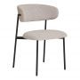 Dining chair, bouclé, sand with black legs, HN1267