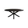 HSM Collection-Ovale Eettafel-180x100x77-Zwart-Mango/Metaal