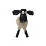 HSM Collection-Schaap Shawn Small-32x14x32-Wit/Zwart-Geitenhuid/Teak