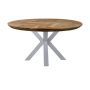 HSM Collection-Ronde Eettafel Fishbone-150x150x76-Naturel/Wit-Eiken/Metaal