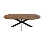 HSM Collection-Ovale Eettafel Mozaiek-240x110x76-Naturel/Zwart-Mango/Metaal