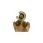 HSM Collection-Staand Wijnrek Vins 3 Flessen-25x18x31-Naturel-Munggur