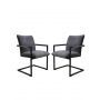 HSM Collection-Eetkamerstoel Boston S/2-56x68x89-Donker Grijs/Zwart-Stof/Metaal