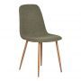Dining chair, bouclé, dark green with woodlike legs, HN1236