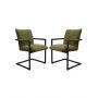 HSM Collection-Eetkamerstoel Boston S/2-56x68x89-Groen/Zwart-Stof/Metaal