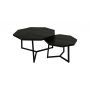 HSM Collection-Salontafel Urban S/2-72x72x41 / 52x52x34-Zwart-Mango/Metaal
