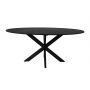 HSM Collection-Ovale Eettafel-180x100x76-Zwart-Marmer/Metaal