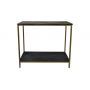 HSM Collection-Wandtafel Marmer-100x35x86-Zwart/Goud-Marmer/Metaal
