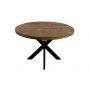 HSM Collection-Ronde Eettafel Melbourne-100x100x76-Naturel/Zwart-Mango/Metaal