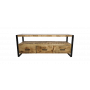 HSM Collection-Tv Meubel Havana 3 La-150x45x60-Naturel/Zwart-Mango/Metaal