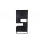 HSM Collection-Wandkast Verona 4 Deur 4 La-100x40x200-Zwart-Mango/Metaal