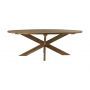 HSM Collection-Ovale Tuintafel Kruispoot-220x110x76-Naturel-Teak