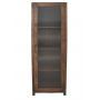HSM Collection-Vitrinekast 1 Deur Rechts-60x40x180-Naturel-Mango/Glas