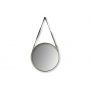 HSM Collection-Ronde Spiegel Met Riem-49x3x68-Goud/Zwart-Metaal/Kunstleder