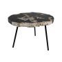HSM Collection-Bijzettafel Petrified -ø60x55x46-Assorti/Zwart-Steen/Metaal