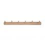 HSM Collection-Wandkapstok 6 Haken S/6-90x7x10-Naturel-Teak